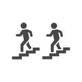 Man going down stairs vector icon Royalty Free Stock Photo