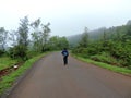 Man going on a nature`s trails