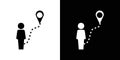 Man going to destination icon Isolated flat vector in outline Royalty Free Stock Photo