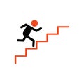 man going upstairs. Vector illustration decorative design
