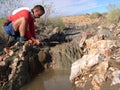 Man goldpanning Royalty Free Stock Photo