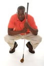 Man WIth Golf Club Royalty Free Stock Photo