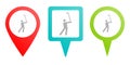 Man, golf, playing pin icon. Multicolor pin vector icon