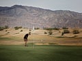 Man Golfer Death Valley Furnace Creek Golf Course Royalty Free Stock Photo