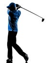 Man golfer golfing golf swing silhouette