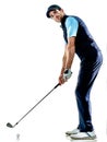 Man golfer golfing isolated withe background Royalty Free Stock Photo