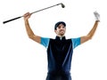 Man golfer golfing isolated withe background Royalty Free Stock Photo