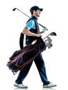 Man golfer golfing isolated withe background Royalty Free Stock Photo