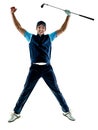 Man golfer golfing isolated withe background Royalty Free Stock Photo