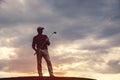 Man golfer silhouette Royalty Free Stock Photo