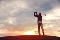 Man golfer silhouette Royalty Free Stock Photo