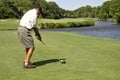 Man golfing Royalty Free Stock Photo