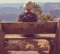 Man in Grand Canyon Royalty Free Stock Photo