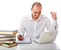 Man and graph business background Royalty Free Stock Photo