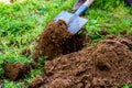 Man digging hole with shovel Royalty Free Stock Photo