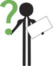 Man green question Royalty Free Stock Photo