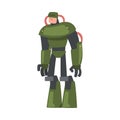 Man in Green Robot Costume, Carnival Party or Masquerade Concept Cartoon Style Vector Illustration Royalty Free Stock Photo