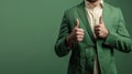 The Man in Green Suit.AI generated image Royalty Free Stock Photo