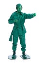 Man on a green toy soldier costume Royalty Free Stock Photo