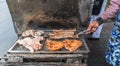 The Pork Meat grills. barbecue