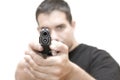 Man and gun 03 Royalty Free Stock Photo