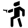 Man with a gun. Military soldier or army agent silhouette icon