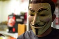 Man in Guy Fawkes mask Royalty Free Stock Photo