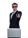 Man hacker computing white collar crime Royalty Free Stock Photo