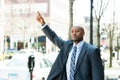 Man Hailing a Taxi Cab Royalty Free Stock Photo