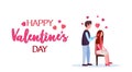Man with hairbrush combing woman lovers couple preparing happy valentines day holiday celebration concept greeting card