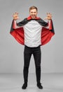 Man in halloween costume of vampire scaring Royalty Free Stock Photo