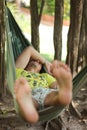 Man in a hammock Royalty Free Stock Photo