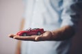 Man hand car Royalty Free Stock Photo