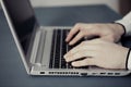 Man hand computer keyboard Royalty Free Stock Photo