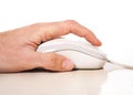 Man hand and computer mouse Royalty Free Stock Photo