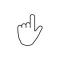 Man hand finger line icon. sign on white background for your design Royalty Free Stock Photo