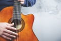 Man hand guitar Royalty Free Stock Photo