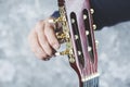 Man hand guitar Royalty Free Stock Photo