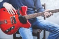 Man hand guitar Royalty Free Stock Photo