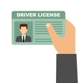 Man hand holding car driving license Royalty Free Stock Photo