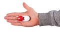 Man hand is holding contact lens case Royalty Free Stock Photo
