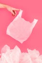 Man hand holding plastic bag Royalty Free Stock Photo