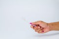 Man hand holding tooth brush Royalty Free Stock Photo