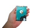 Man hand holds hard Disk computer Royalty Free Stock Photo