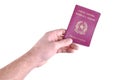 Man hand holds an italian passport