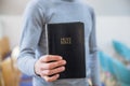 Man hand Holy Bible Royalty Free Stock Photo