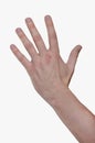Man hand. Five fingers, unfolded palm Royalty Free Stock Photo