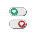 Man hand press red, green, yellow decision button. Decision making.