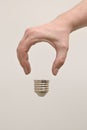 Man Hand Shaped like A Light Bulb Royalty Free Stock Photo