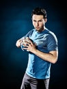 Man handball player isolated Royalty Free Stock Photo